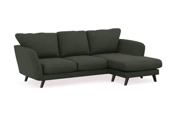 Trend Lyx 3-seters Høyrevendt L-formet Sjeselongsofa i Manchester - Mørkegrønn - Møbler - Sofaer - Sofaer med sjeselong - 4 seters sofa med divan