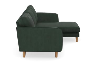 Trend Lyx 3-seters Høyrevendt L-formet Sjeselongsofa i Manchester - Mørkegrønn - Møbler - Sofaer - Sofaer med sjeselong - 4 seters sofa med divan