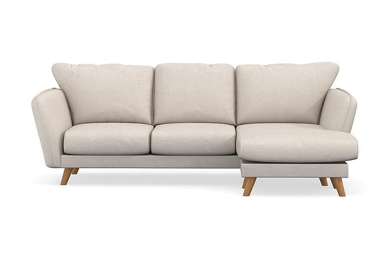 Trend Lyx 3-seters Høyrevendt L-formet Sjeselongsofa i Stoff - Beige - Møbler - Sofaer - Sofaer med sjeselong - 4 seters sofa med divan