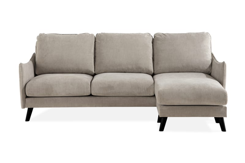 Trend Lyx 3-seters Høyrevendt L-formet Sjeselongsofa i Stoff - Beige - Møbler - Sofaer - Sofaer med sjeselong - 4 seters sofa med divan