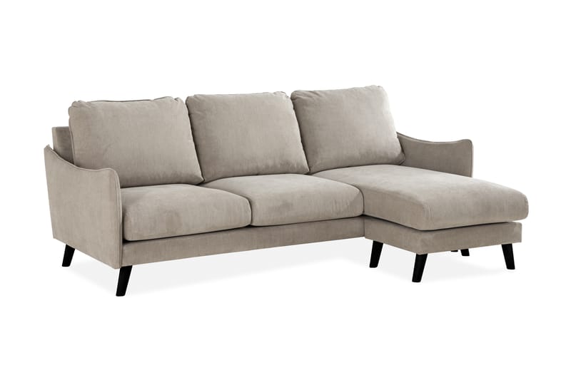 Trend Lyx 3-seters Høyrevendt L-formet Sjeselongsofa i Stoff - Beige - Møbler - Sofaer - Sofaer med sjeselong - 4 seters sofa med divan