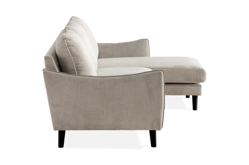 Trend Lyx 3-seters Høyrevendt L-formet Sjeselongsofa i Stoff - Beige - Møbler - Sofaer - Sofaer med sjeselong - 4 seters sofa med divan