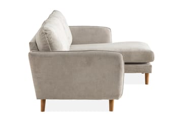 Trend Lyx 3-seters Høyrevendt L-formet Sjeselongsofa i Stoff - Beige - Møbler - Sofaer - Sofaer med sjeselong - 4 seters sofa med divan
