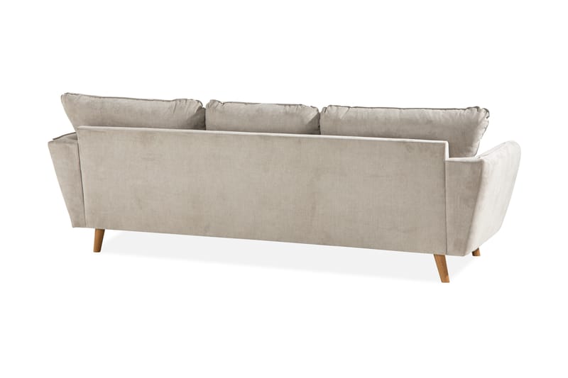 Trend Lyx 3-seters Høyrevendt L-formet Sjeselongsofa i Stoff - Beige - Møbler - Sofaer - Sofaer med sjeselong - 4 seters sofa med divan