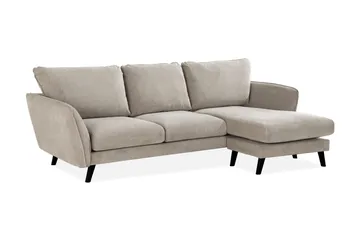 Trend Lyx 3-seters Høyrevendt L-formet Sjeselongsofa i Stoff - Beige - Møbler - Sofaer - Sofaer med sjeselong - 4 seters sofa med divan