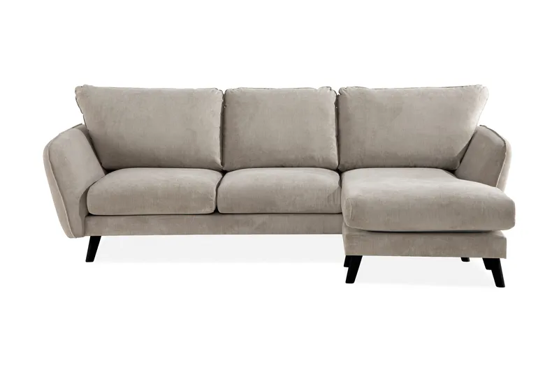 Trend Lyx 3-seters Høyrevendt L-formet Sjeselongsofa i Stoff, Beige