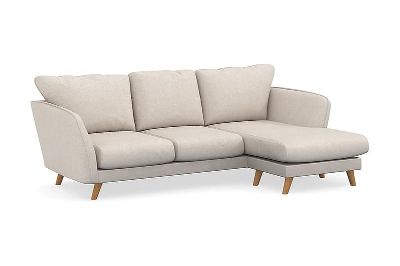 Trend Lyx 3-seters Høyrevendt L-formet Sjeselongsofa i Stoff - Beige - Møbler - Sofaer - Sofaer med sjeselong - 4 seters sofa med divan