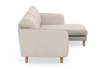 Trend Lyx 3-seters Høyrevendt L-formet Sjeselongsofa i Stoff - Beige - Møbler - Sofaer - Sofaer med sjeselong - 4 seters sofa med divan