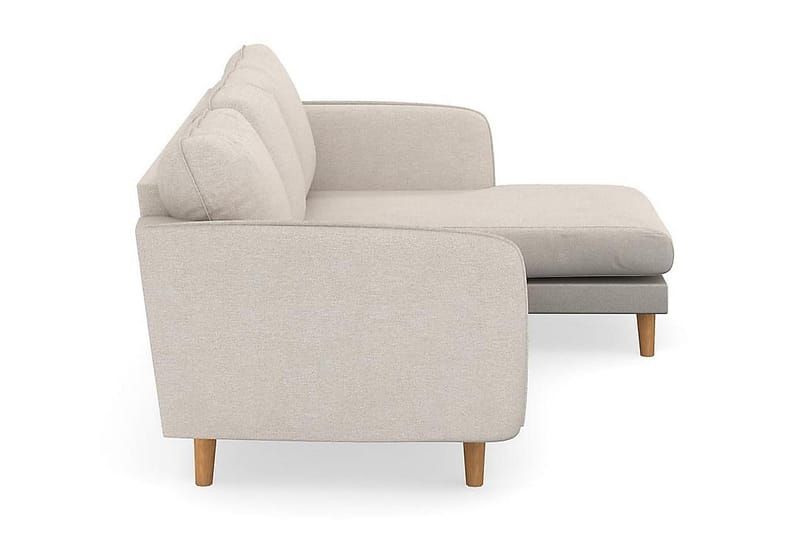 Trend Lyx 3-seters Høyrevendt L-formet Sjeselongsofa i Stoff - Beige - Møbler - Sofaer - Sofaer med sjeselong - 4 seters sofa med divan