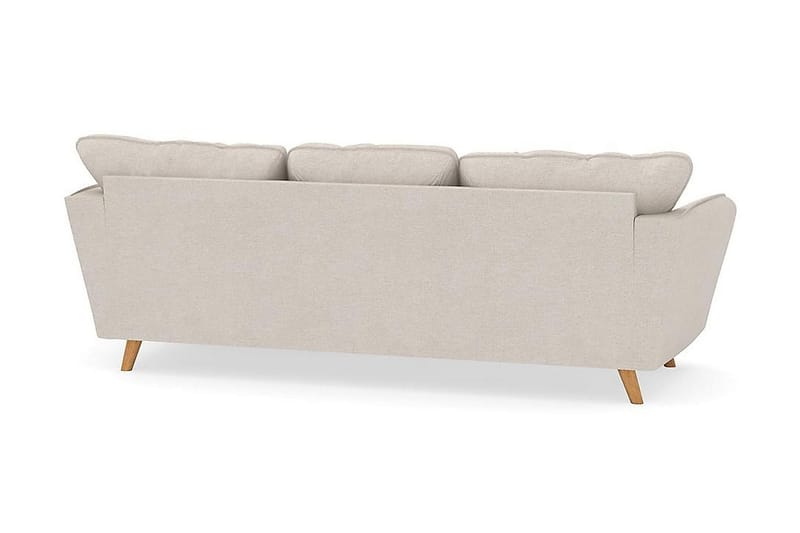 Trend Lyx 3-seters Høyrevendt L-formet Sjeselongsofa i Stoff - Beige - Møbler - Sofaer - Sofaer med sjeselong - 4 seters sofa med divan