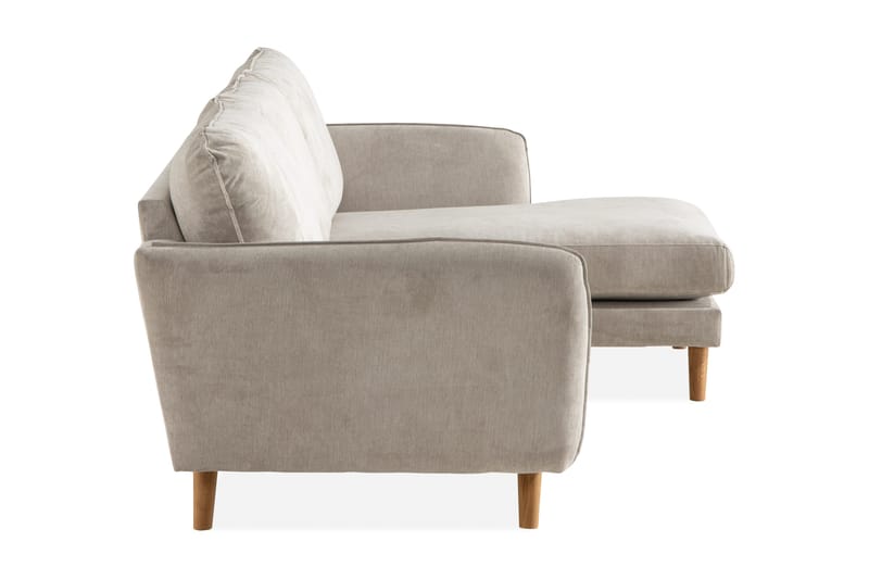 Trend Lyx 3-seters Høyrevendt L-formet Sjeselongsofa i Stoff - Beige - Møbler - Sofaer - Sofaer med sjeselong - 4 seters sofa med divan