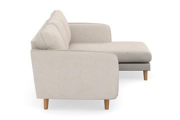 Trend Lyx 3-seters Høyrevendt L-formet Sjeselongsofa i Stoff - Beige - Møbler - Sofaer - Sofaer med sjeselong - 4 seters sofa med divan