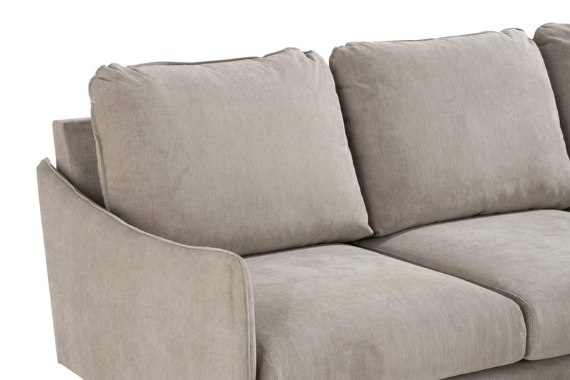 Trend Lyx 3-seters Høyrevendt L-formet Sjeselongsofa i Stoff - Beige - Møbler - Sofaer - Sofaer med sjeselong - 4 seters sofa med divan