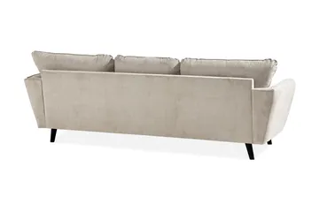 Trend Lyx 3-seters Høyrevendt L-formet Sjeselongsofa i Stoff - Beige - Møbler - Sofaer - Sofaer med sjeselong - 4 seters sofa med divan