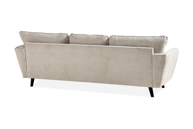 Trend Lyx 3-seters Høyrevendt L-formet Sjeselongsofa i Stoff - Beige - Møbler - Sofaer - Sofaer med sjeselong - 4 seters sofa med divan