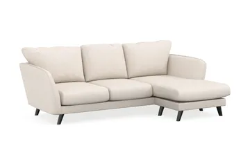 Trend Lyx 3-seters Høyrevendt L-formet Sjeselongsofa i Stoff - Beige - Møbler - Sofaer - Sofaer med sjeselong - 4 seters sofa med divan