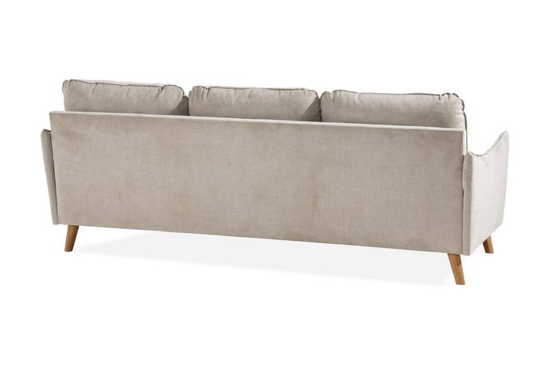 Trend Lyx 3-seters Høyrevendt L-formet Sjeselongsofa i Stoff - Beige - Møbler - Sofaer - Sofaer med sjeselong - 4 seters sofa med divan