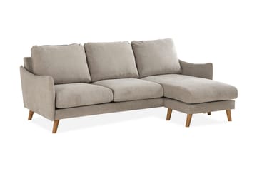 Trend Lyx 3-seters Høyrevendt L-formet Sjeselongsofa i Stoff - Beige - Møbler - Sofaer - Sofaer med sjeselong - 4 seters sofa med divan