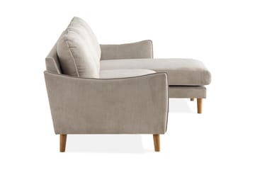 Trend Lyx 3-seters Høyrevendt L-formet Sjeselongsofa i Stoff - Beige - Møbler - Sofaer - Sofaer med sjeselong - 4 seters sofa med divan