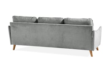 Trend Lyx 3-seters Høyrevendt L-formet Sjeselongsofa i Stoff - Grå - Møbler - Sofaer - Sofaer med sjeselong - 4 seters sofa med divan