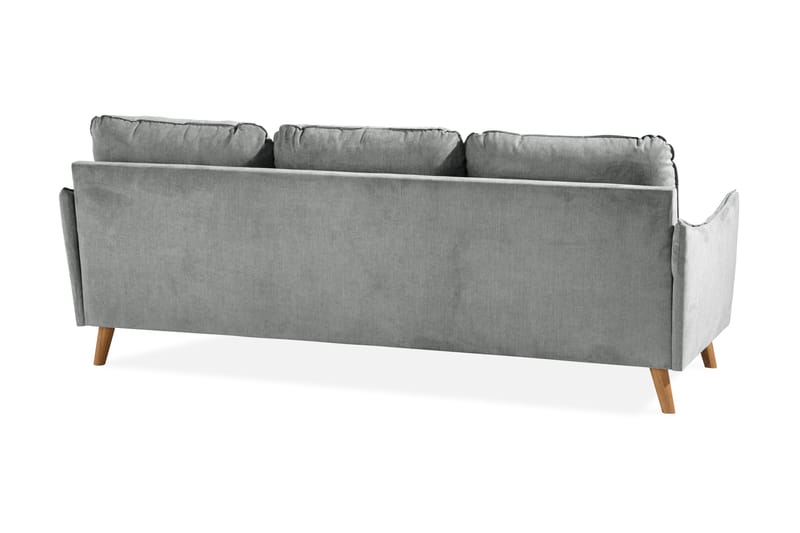 Trend Lyx 3-seters Høyrevendt L-formet Sjeselongsofa i Stoff - Grå - Møbler - Sofaer - Sofaer med sjeselong - 4 seters sofa med divan