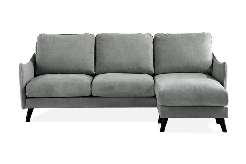 Trend Lyx 3-seters Høyrevendt L-formet Sjeselongsofa i Stoff - Grå - Møbler - Sofaer - Sofaer med sjeselong - 4 seters sofa med divan