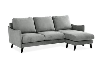 Trend Lyx 3-seters Høyrevendt L-formet Sjeselongsofa i Stoff - Grå - Møbler - Sofaer - Sofaer med sjeselong - 4 seters sofa med divan