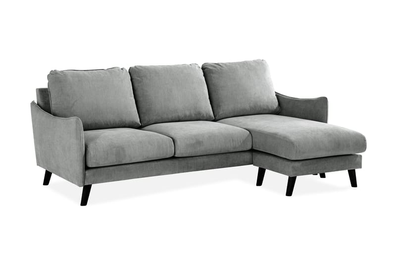 Trend Lyx 3-seters Høyrevendt L-formet Sjeselongsofa i Stoff - Grå - Møbler - Sofaer - Sofaer med sjeselong - 4 seters sofa med divan