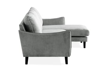 Trend Lyx 3-seters Høyrevendt L-formet Sjeselongsofa i Stoff - Grå - Møbler - Sofaer - Sofaer med sjeselong - 4 seters sofa med divan