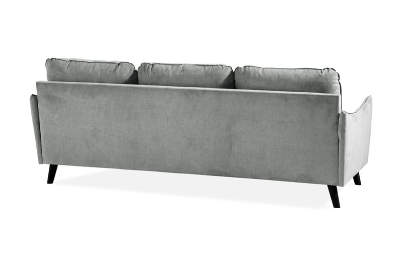 Trend Lyx 3-seters Høyrevendt L-formet Sjeselongsofa i Stoff - Grå - Møbler - Sofaer - Sofaer med sjeselong - 4 seters sofa med divan