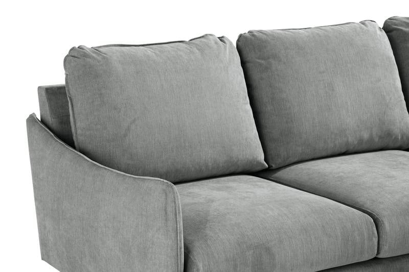 Trend Lyx 3-seters Høyrevendt L-formet Sjeselongsofa i Stoff - Grå - Møbler - Sofaer - Sofaer med sjeselong - 4 seters sofa med divan