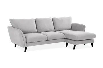Trend Lyx 3-seters Høyrevendt L-formet Sjeselongsofa i Stoff - Lys grå - Møbler - Sofaer - Sofaer med sjeselong - 4 seters sofa med divan