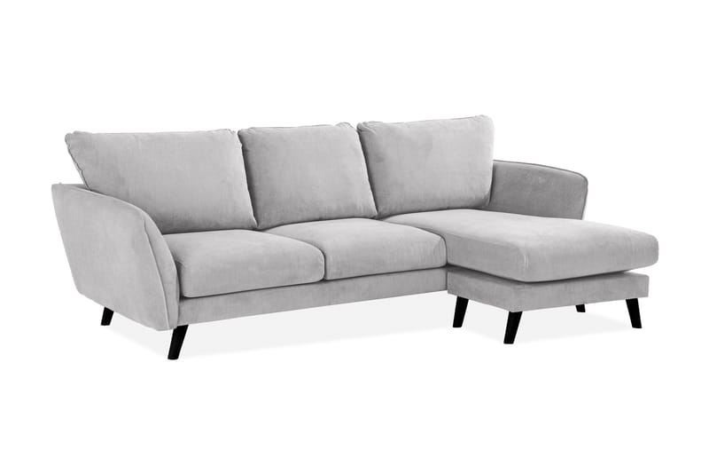 Trend Lyx 3-seters Høyrevendt L-formet Sjeselongsofa i Stoff - Lys grå - Møbler - Sofaer - Sofaer med sjeselong - 4 seters sofa med divan
