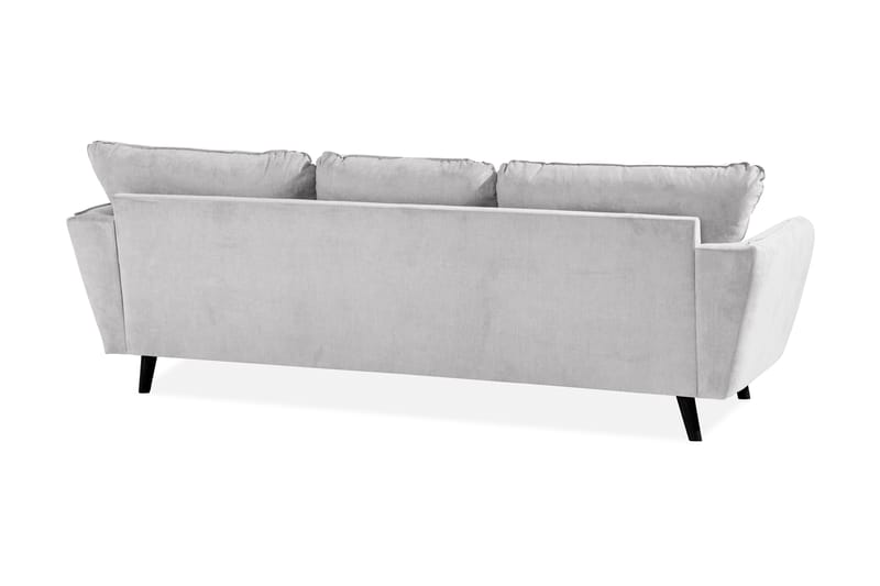 Trend Lyx 3-seters Høyrevendt L-formet Sjeselongsofa i Stoff - Lys grå - Møbler - Sofaer - Sofaer med sjeselong - 4 seters sofa med divan