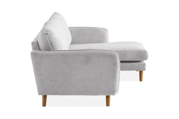 Trend Lyx 3-seters Høyrevendt L-formet Sjeselongsofa i Stoff - Lys grå - Møbler - Sofaer - Sofaer med sjeselong - 4 seters sofa med divan