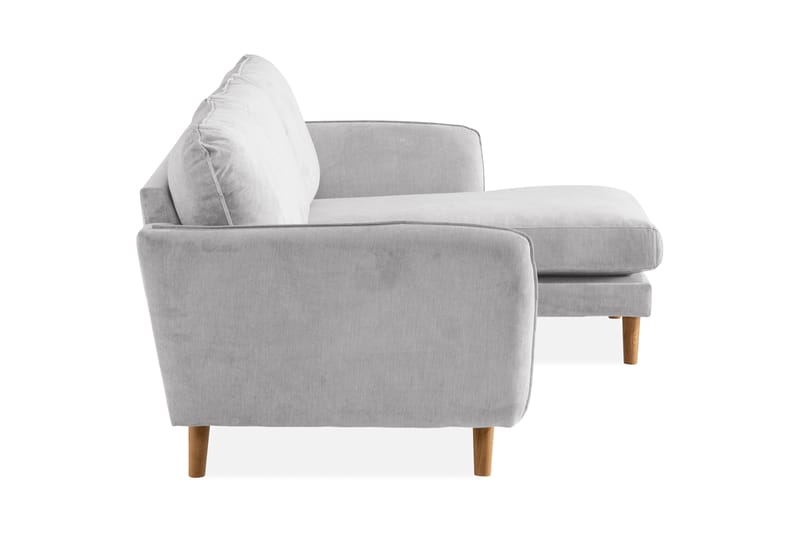 Trend Lyx 3-seters Høyrevendt L-formet Sjeselongsofa i Stoff - Lys grå - Møbler - Sofaer - Sofaer med sjeselong - 4 seters sofa med divan