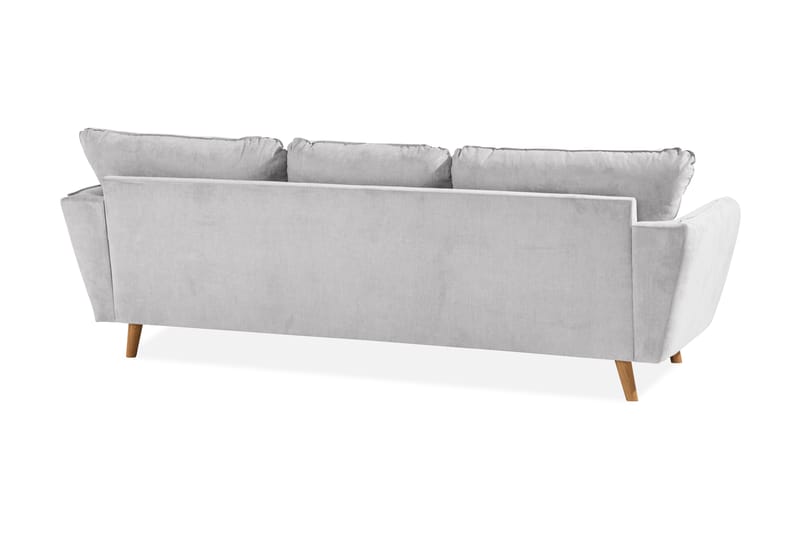 Trend Lyx 3-seters Høyrevendt L-formet Sjeselongsofa i Stoff - Lys grå - Møbler - Sofaer - Sofaer med sjeselong - 4 seters sofa med divan