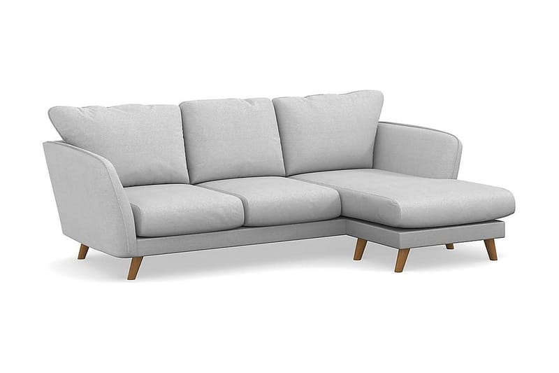 Trend Lyx 3-seters Høyrevendt L-formet Sjeselongsofa i Stoff - Lys grå - Møbler - Sofaer - Sofaer med sjeselong - 4 seters sofa med divan