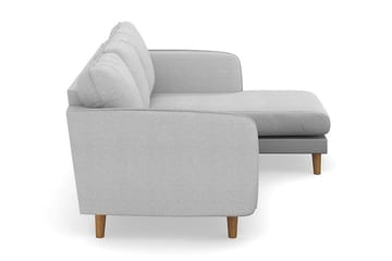 Trend Lyx 3-seters Høyrevendt L-formet Sjeselongsofa i Stoff - Lys grå - Møbler - Sofaer - Sofaer med sjeselong - 4 seters sofa med divan