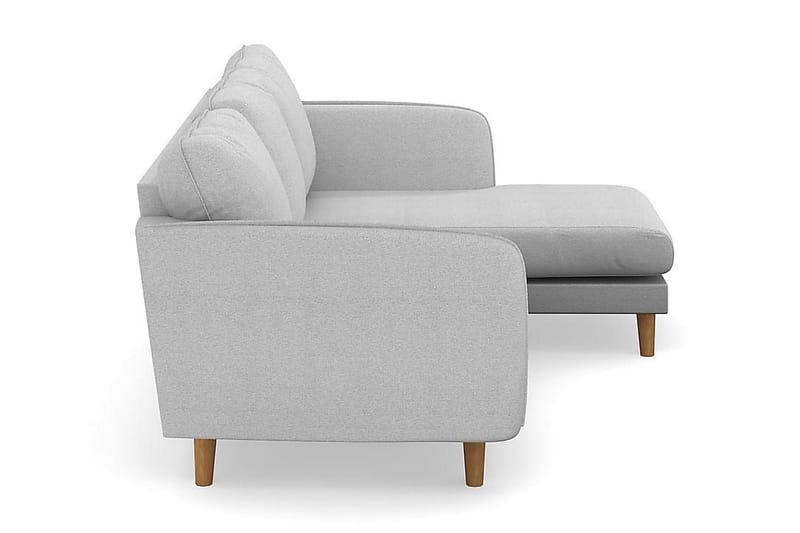 Trend Lyx 3-seters Høyrevendt L-formet Sjeselongsofa i Stoff - Lys grå - Møbler - Sofaer - Sofaer med sjeselong - 4 seters sofa med divan