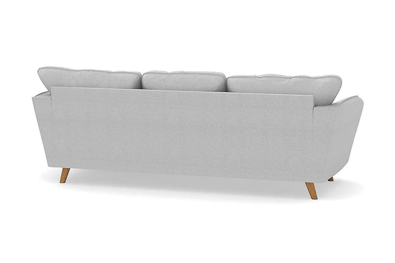 Trend Lyx 3-seters Høyrevendt L-formet Sjeselongsofa i Stoff - Lys grå - Møbler - Sofaer - Sofaer med sjeselong - 4 seters sofa med divan