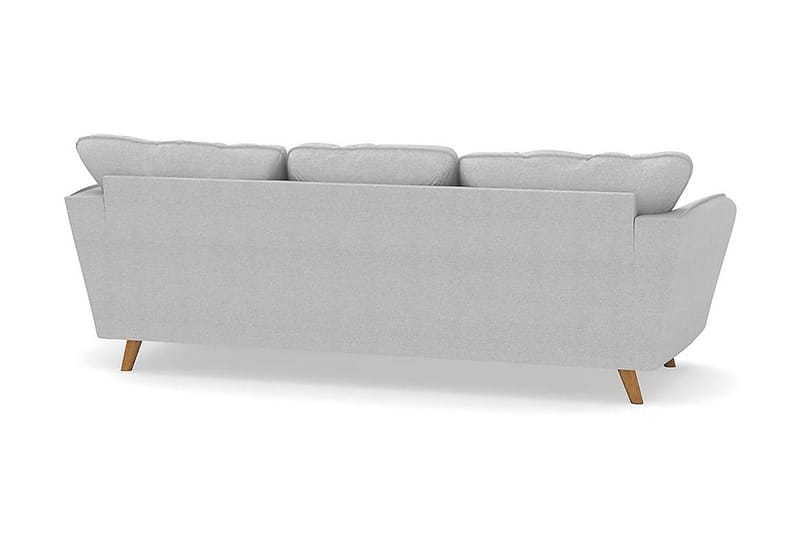 Trend Lyx 3-seters Høyrevendt L-formet Sjeselongsofa i Stoff - Lys grå - Møbler - Sofaer - Sofaer med sjeselong - 4 seters sofa med divan
