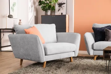 Trend Lyx 3-seters Høyrevendt L-formet Sjeselongsofa i Stoff - Lys grå - Møbler - Sofaer - Sofaer med sjeselong - 4 seters sofa med divan
