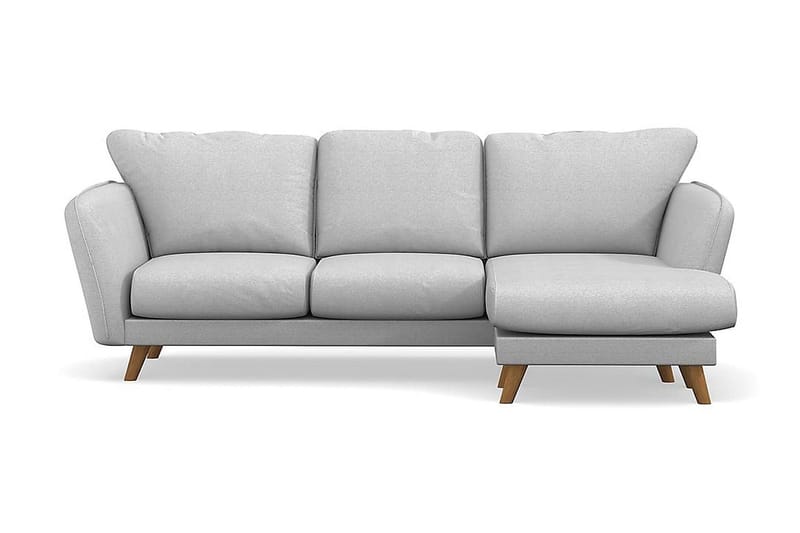 Trend Lyx 3-seters Høyrevendt L-formet Sjeselongsofa i Stoff - Lys grå - Møbler - Sofaer - Sofaer med sjeselong - 4 seters sofa med divan