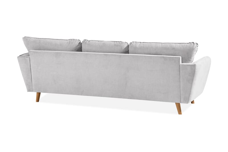 Trend Lyx 3-seters Høyrevendt L-formet Sjeselongsofa i Stoff - Lys grå - Møbler - Sofaer - Sofaer med sjeselong - 4 seters sofa med divan