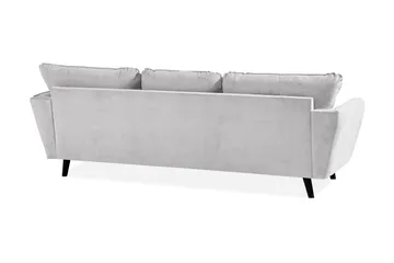 Trend Lyx 3-seters Høyrevendt L-formet Sjeselongsofa i Stoff - Lys grå - Møbler - Sofaer - Sofaer med sjeselong - 4 seters sofa med divan