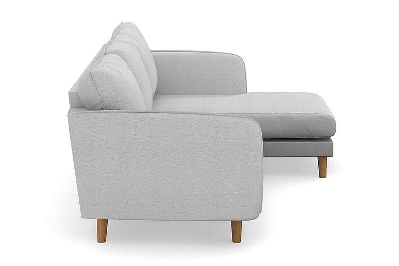 Trend Lyx 3-seters Høyrevendt L-formet Sjeselongsofa i Stoff - Lys grå - Møbler - Sofaer - Sofaer med sjeselong - 4 seters sofa med divan