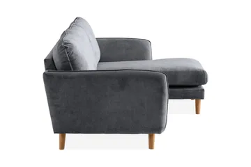 Trend Lyx 3-seters Høyrevendt L-formet Sjeselongsofa i Stoff - Mørk grå - Møbler - Sofaer - Sofaer med sjeselong - 4 seters sofa med divan