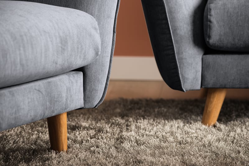 Trend Lyx 3-seters Høyrevendt L-formet Sjeselongsofa i Stoff - Mørk grå - Møbler - Sofaer - Sofaer med sjeselong - 4 seters sofa med divan