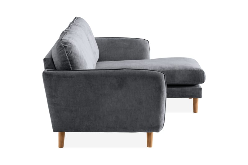 Trend Lyx 3-seters Høyrevendt L-formet Sjeselongsofa i Stoff - Mørk grå - Møbler - Sofaer - Sofaer med sjeselong - 4 seters sofa med divan